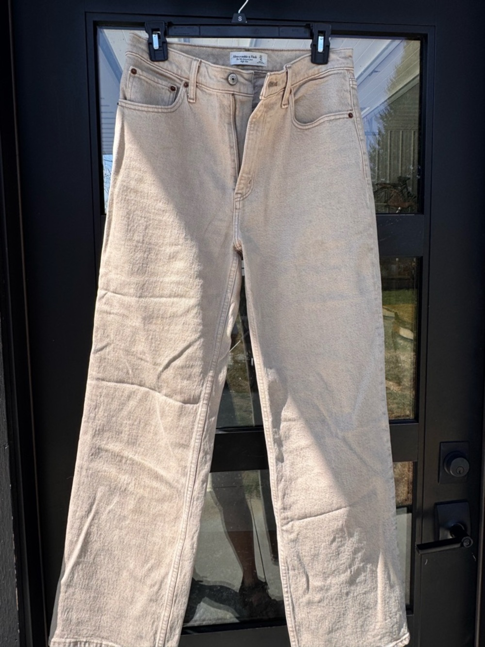 Abercrombie & Fitch Tan High Rise - Straight Leg 90s Relaxed